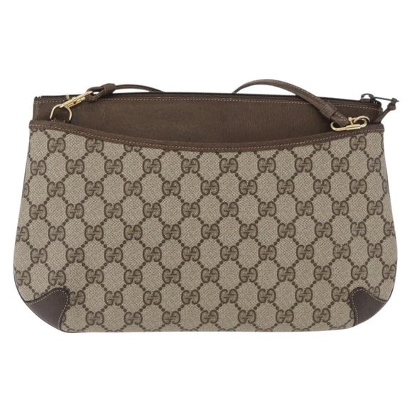 GUCCI GG Supreme Web Sherry Line Shoulder Bag PVC Beige 904 02 026 Auth 172873