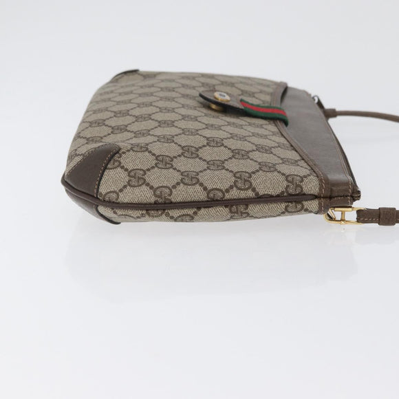 GUCCI GG Supreme Web Sherry Line Shoulder Bag PVC Beige 904 02 026 Auth 172873