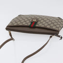 GUCCI GG Supreme Web Sherry Line Shoulder Bag PVC Beige 904 02 026 Auth 172873-6