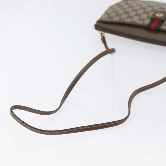 GUCCI GG Supreme Web Sherry Line Shoulder Bag PVC Beige 904 02 026 Auth 172873
