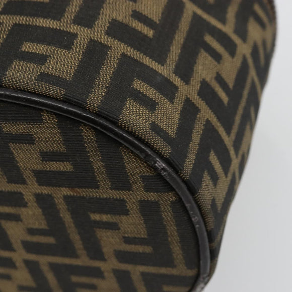FENDI Zucca Canvas Vanity Handtasche Schwarz Braun Auth 172874