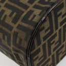 FENDI Zucca Canvas Vanity Handtasche Schwarz Braun Auth 172874-15