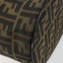 FENDI Zucca Canvas Vanity Handtasche Schwarz Braun Auth 172874-17