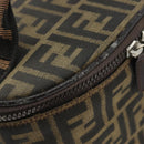 FENDI Zucca Canvas Vanity Handtasche Schwarz Braun Auth 172874-9