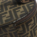 FENDI Zucca Canvas Vanity Handtasche Schwarz Braun Auth 172874-10