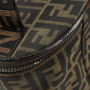 FENDI Zucca Canvas Vanity Handtasche Schwarz Braun Auth 172874-11
