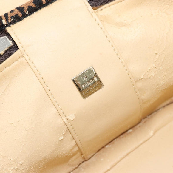 FENDI Zucca Canvas Vanity Handtasche Schwarz Braun Auth 172874