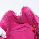 PRADA Canapa PM Hand Bag Canvas Pink Gold Auth 172879-19