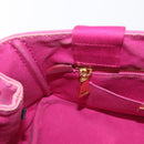 PRADA Canapa PM Hand Bag Canvas Pink Gold Auth 172879-20