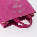 PRADA Canapa PM Hand Bag Canvas Pink Gold Auth 172879-6