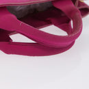 PRADA Canapa PM Hand Bag Canvas Pink Gold Auth 172879-7