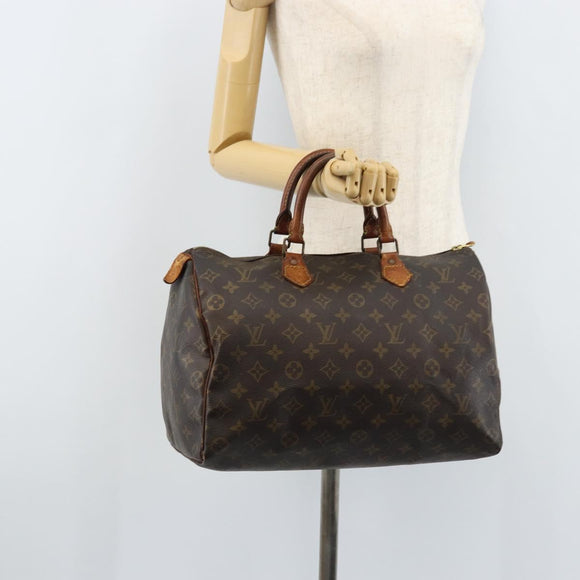 LOUIS VUITTON Monogram Speedy 35 Hand Bag M41524 LV Auth 172886