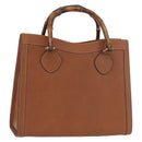 GUCCI Bamboo Hand Bag Leather Brown Gold 002 123 0260 Auth 172890-1