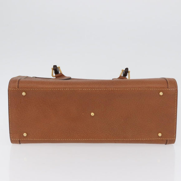 GUCCI Bamboo Hand Bag Leather Brown Gold 002 123 0260 Auth 172890