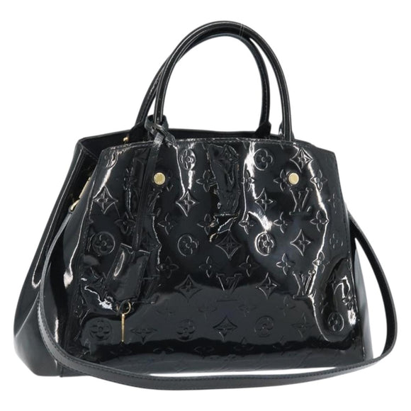 LOUIS VUITTON Monogram Vernis Montaigne MM Handtas Zwart M50168 LV Auth 172893