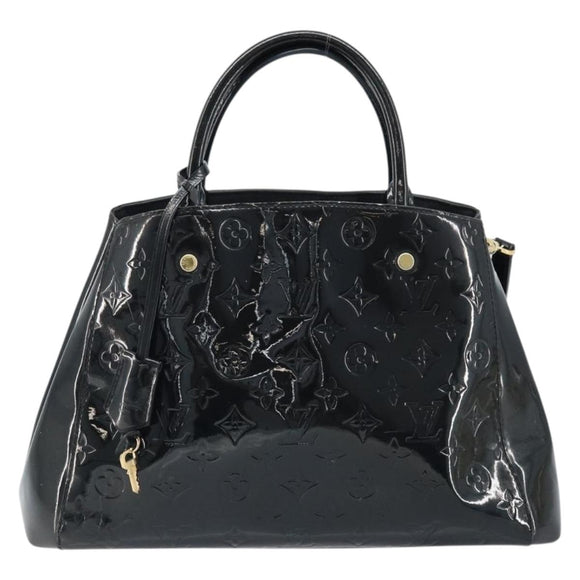 LOUIS VUITTON Monogram Vernis Montaigne MM Handtas Zwart M50168 LV Auth 172893