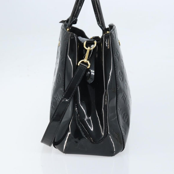 LOUIS VUITTON Monogram Vernis Montaigne MM Handtas Zwart M50168 LV Auth 172893