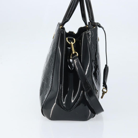 LOUIS VUITTON Monogram Vernis Montaigne MM Handtas Zwart M50168 LV Auth 172893