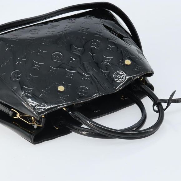 LOUIS VUITTON Monogram Vernis Montaigne MM Handtas Zwart M50168 LV Auth 172893