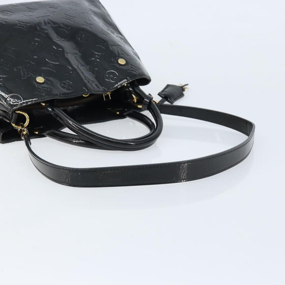 LOUIS VUITTON Monogram Vernis Montaigne MM Handtas Zwart M50168 LV Auth 172893