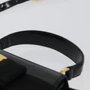 Salvatore Ferragamo Vala Hand Bag Patent leather 2way Black Gold Auth 172895-9