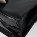 Salvatore Ferragamo Vala Hand Bag Patent leather 2way Black Gold Auth 172895-18