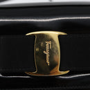 Salvatore Ferragamo Vala Hand Bag Patent leather 2way Black Gold Auth 172895-10