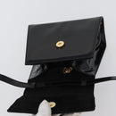 Salvatore Ferragamo Vala Hand Bag Patent leather 2way Black Gold Auth 172895-19