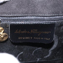 Salvatore Ferragamo Vala Hand Bag Patent leather 2way Black Gold Auth 172895-12