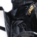 Salvatore Ferragamo Vala Hand Bag Patent leather 2way Black Gold Auth 172895-21