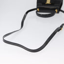 Salvatore Ferragamo Vala Hand Bag Patent leather 2way Black Gold Auth 172895-7