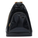 GUCCI Bamboo Body Bag Patent leather Black Gold 003 3444 0027 Auth 172896-13