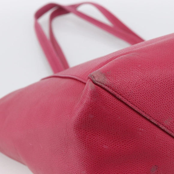 CELINE Cabas Phantom Tote Bag Leather Pink Gold Auth 172899