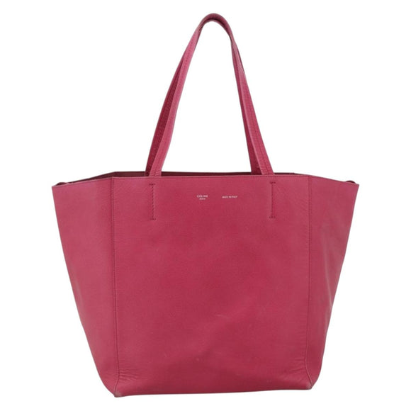 CELINE Cabas Phantom Tote Bag Leather Pink Gold Auth 172899