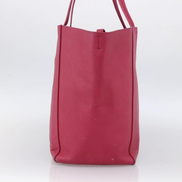 CELINE Cabas Phantom Tote Bag Leather Pink Gold Auth 172899
