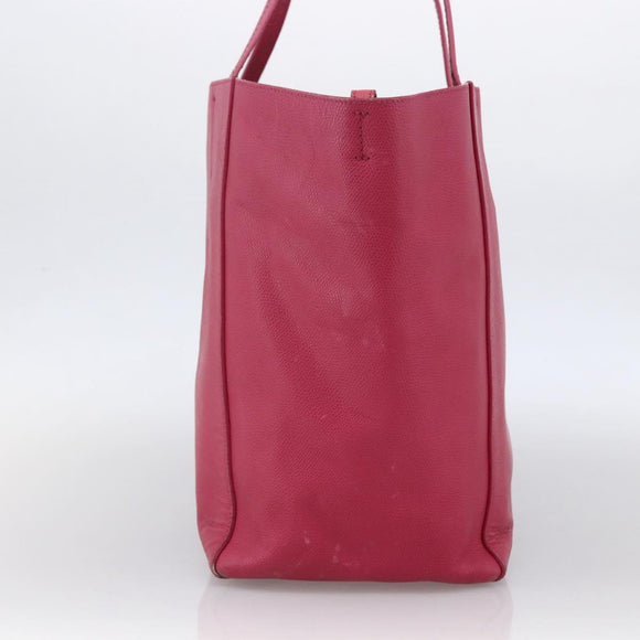 CELINE Cabas Phantom Tote Bag Leather Pink Gold Auth 172899