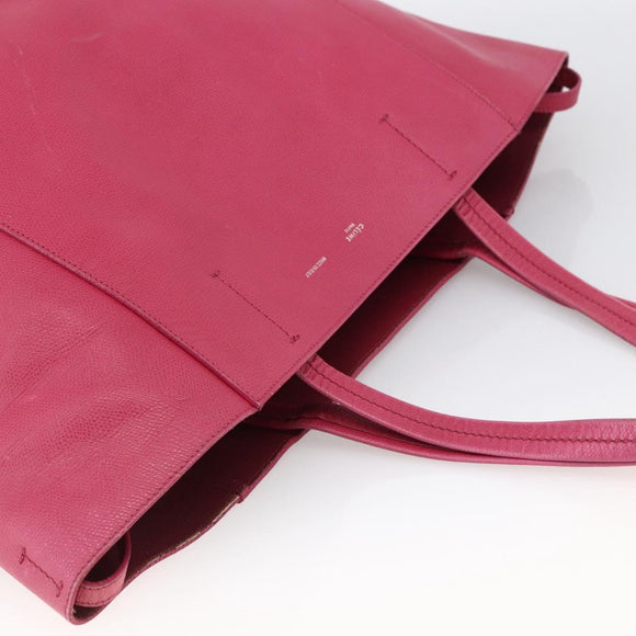 CELINE Cabas Phantom Tote Bag Leather Pink Gold Auth 172899