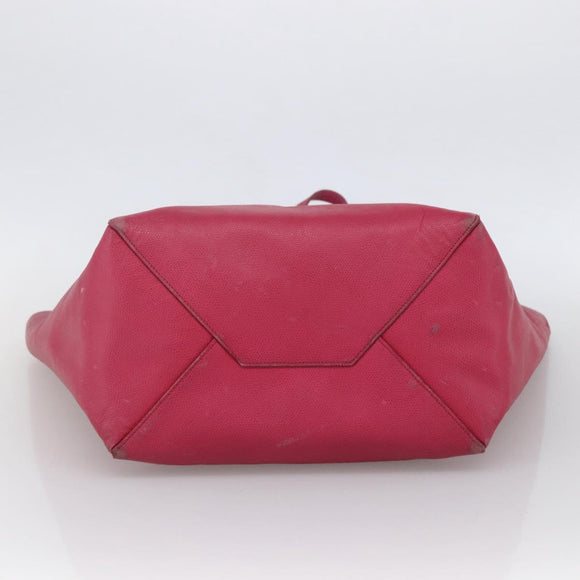 CELINE Cabas Phantom Tote Bag Leather Pink Gold Auth 172899
