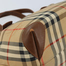 Burberry Nova Check Handtasche Canvas Beige Gold Auth 172901-14