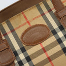 Burberry Nova Check Handtasche Canvas Beige Gold Auth 172901-17