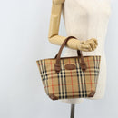 Burberry Nova Check Handtasche Canvas Beige Gold Auth 172901-21