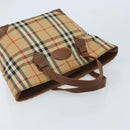 Burberry Nova Check Handtasche Canvas Beige Gold Auth 172901-6