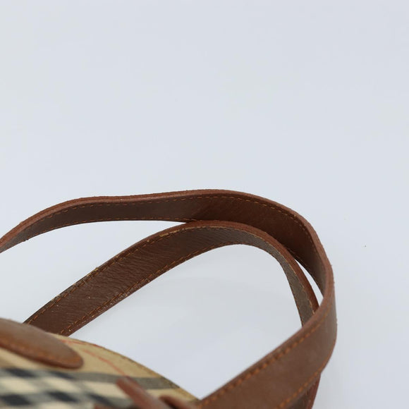 Burberry Nova Check Handtasche Canvas Beige Gold Auth 172901