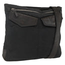 PRADA Shoulder Bag Nylon Leather Black Silver Auth 172902-1