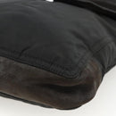 PRADA Shoulder Bag Nylon Leather Black Silver Auth 172902-14