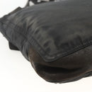 PRADA Shoulder Bag Nylon Leather Black Silver Auth 172902-9