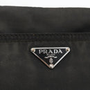 PRADA Shoulder Bag Nylon Leather Black Silver Auth 172902-17