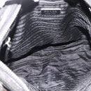 PRADA Shoulder Bag Nylon Leather Black Silver Auth 172902-11