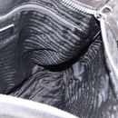 PRADA Shoulder Bag Nylon Leather Black Silver Auth 172902-19