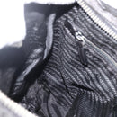 PRADA Shoulder Bag Nylon Leather Black Silver Auth 172902-20